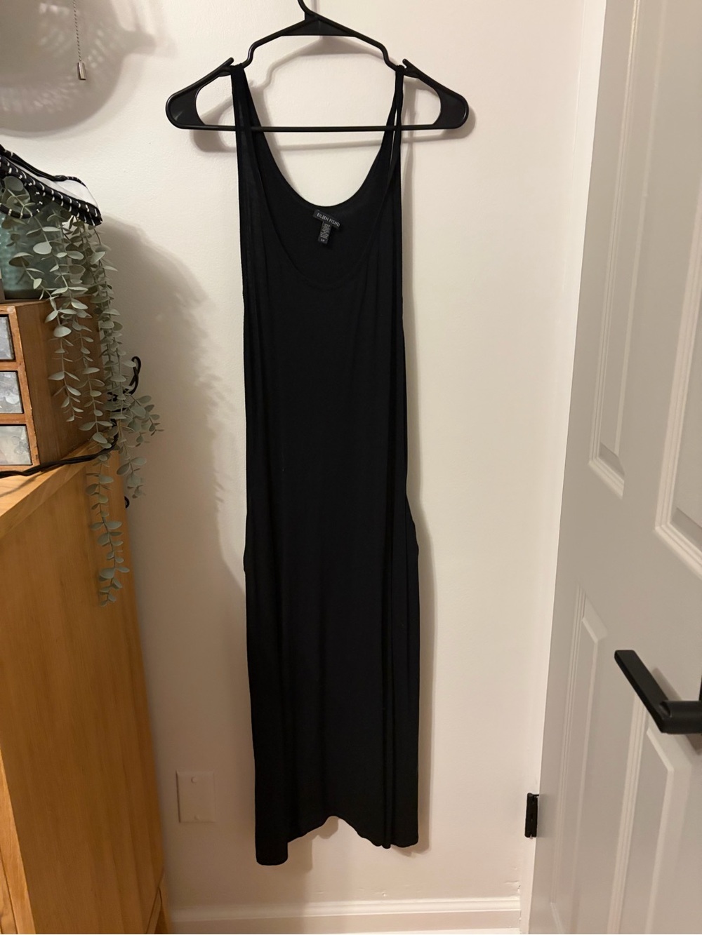 Eileen Fisher Black Sleeveless Scoop Neck Maxi Dress